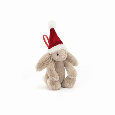 Jellycat Bashful Christmas Bunny Decoration Australia | 971438WBM